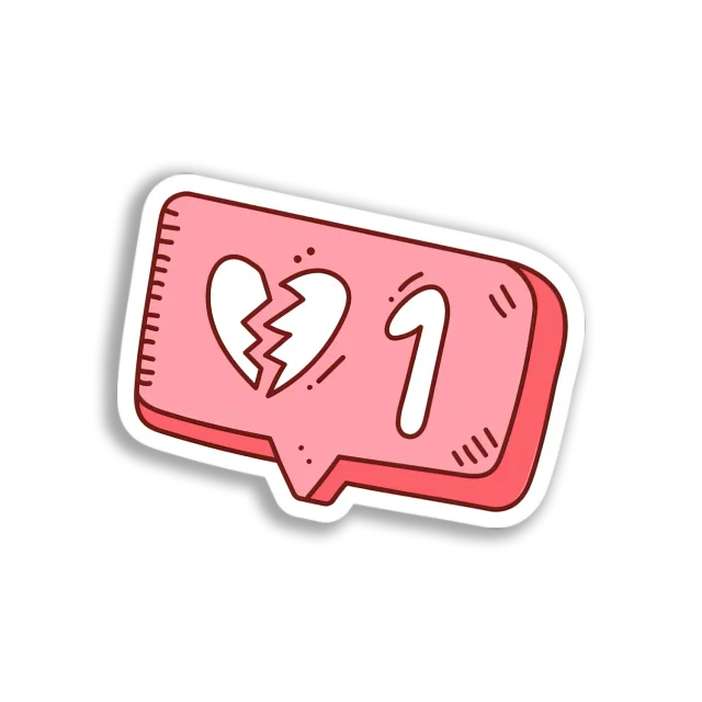 Broken Heart Notification Sticker