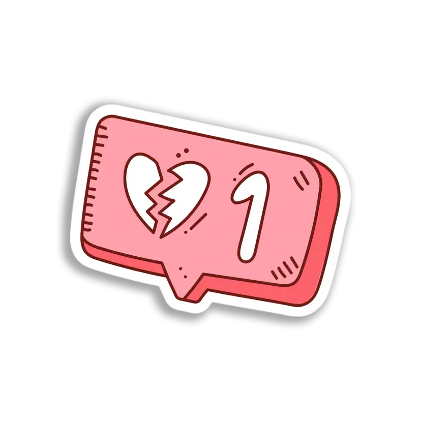 Broken Heart Notification Sticker