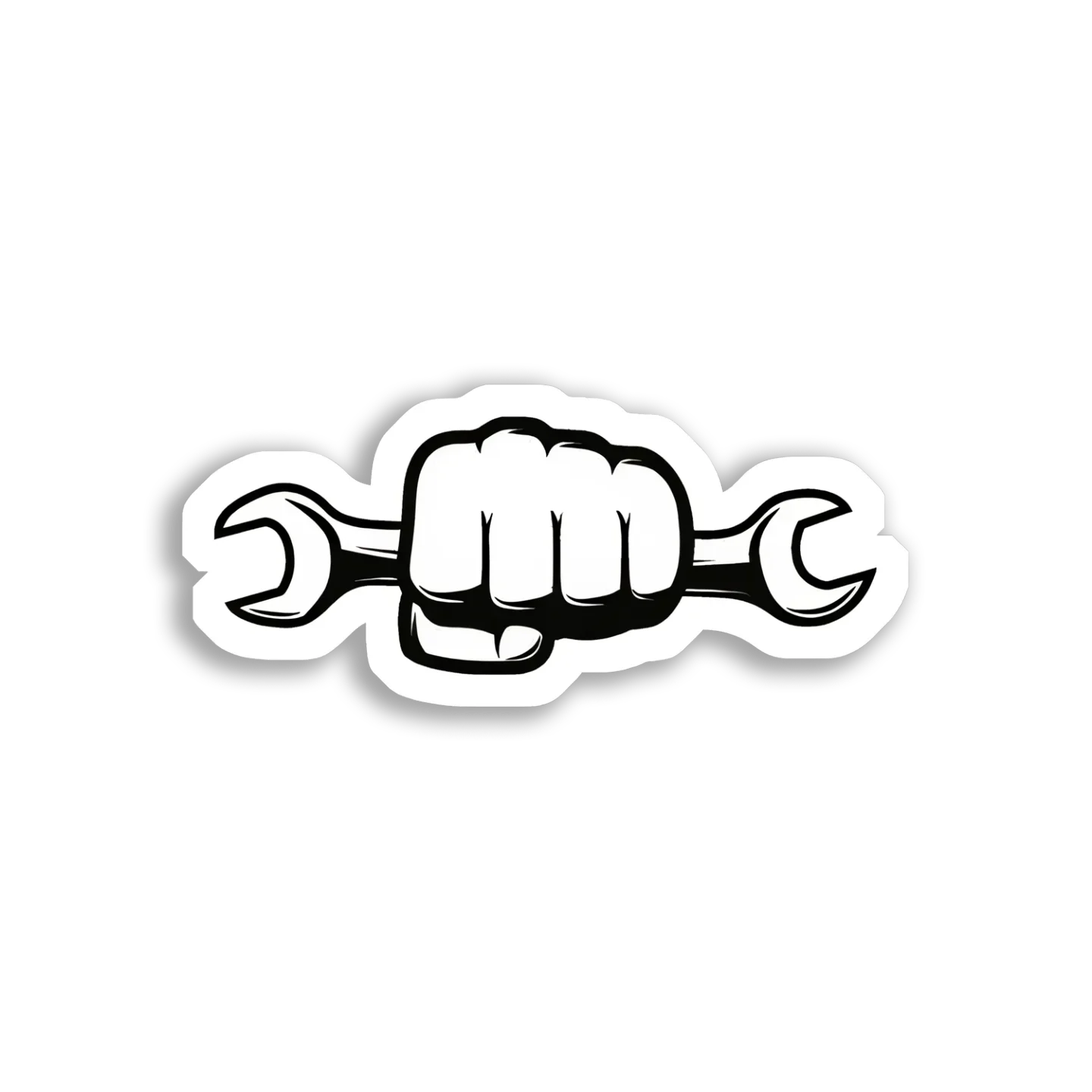 Fist Holding A Wrench Car Sticker