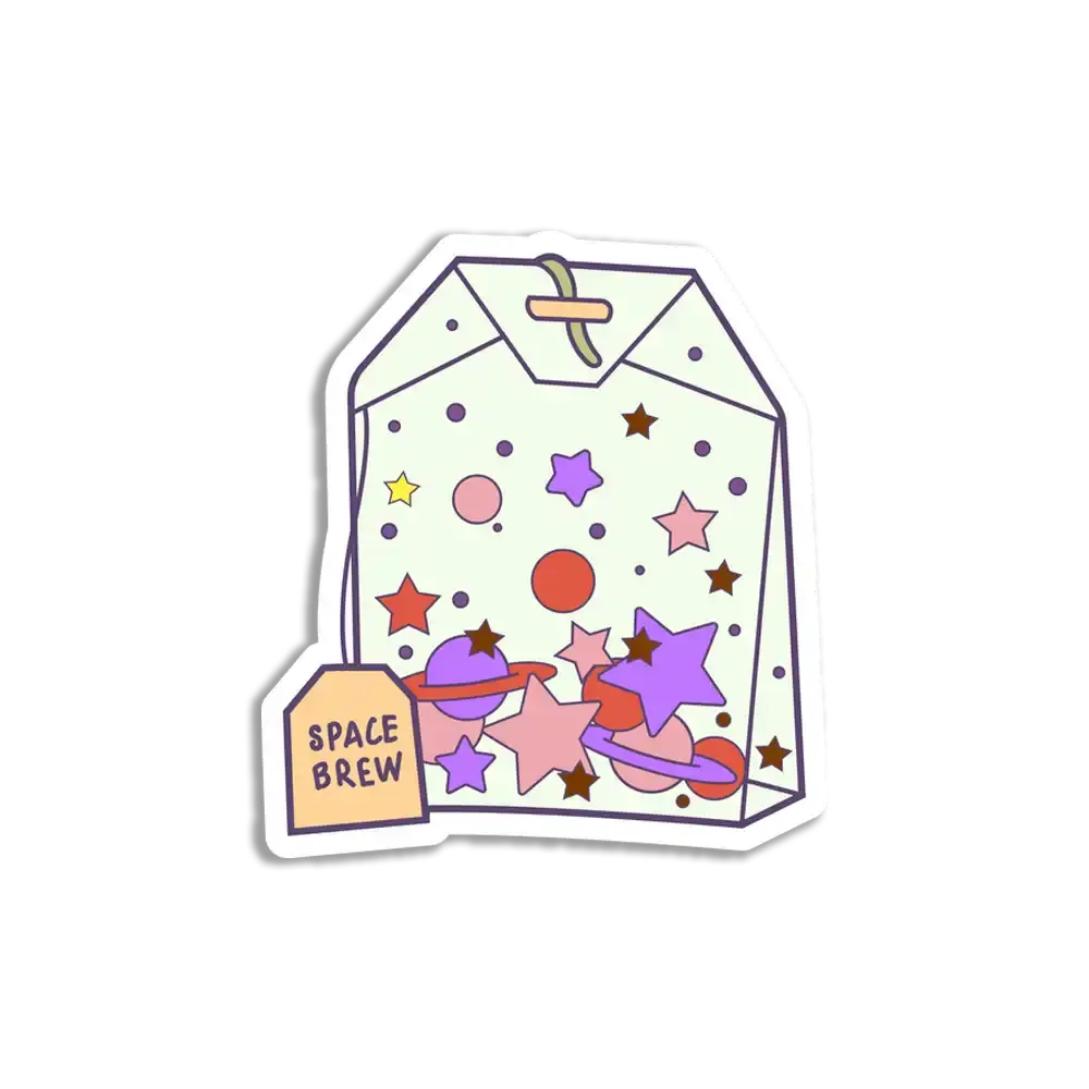 Space Brew Tea Bag Sticker