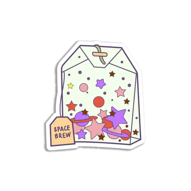 Space Brew Tea Bag Sticker