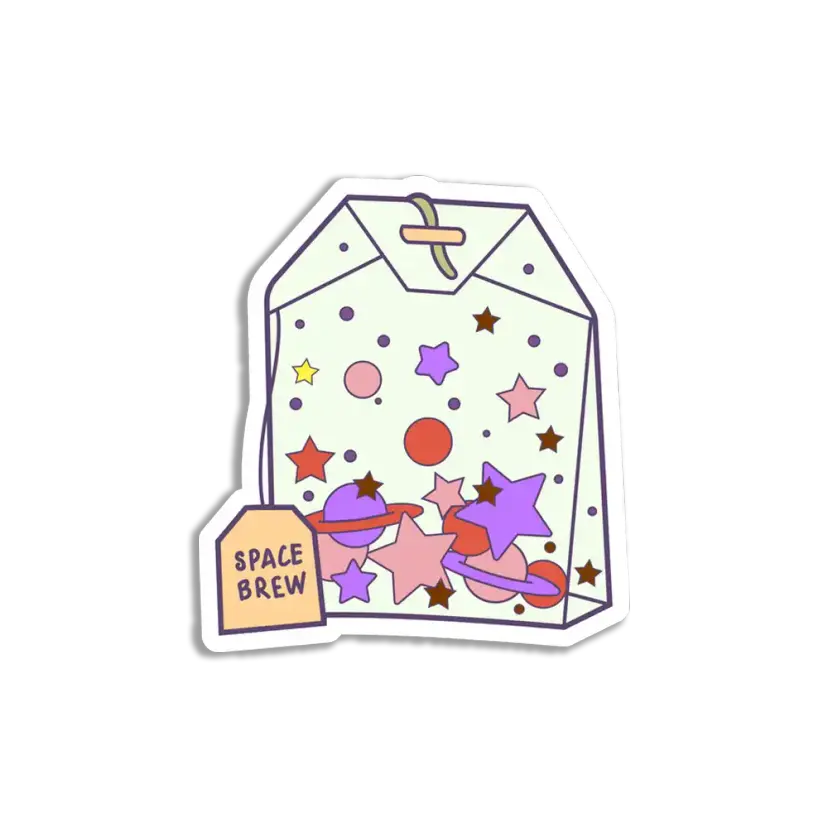 Space Brew Tea Bag Sticker