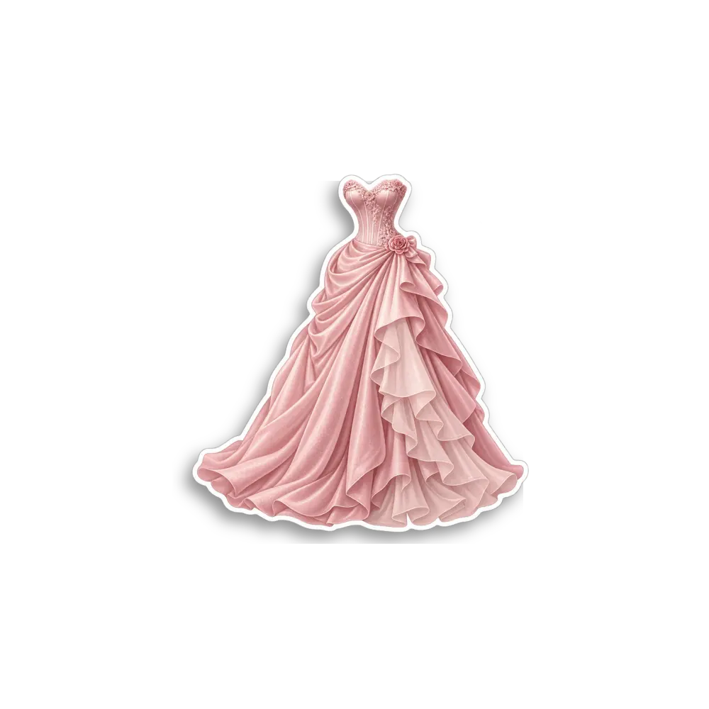 Pink Evening Gown Sticker