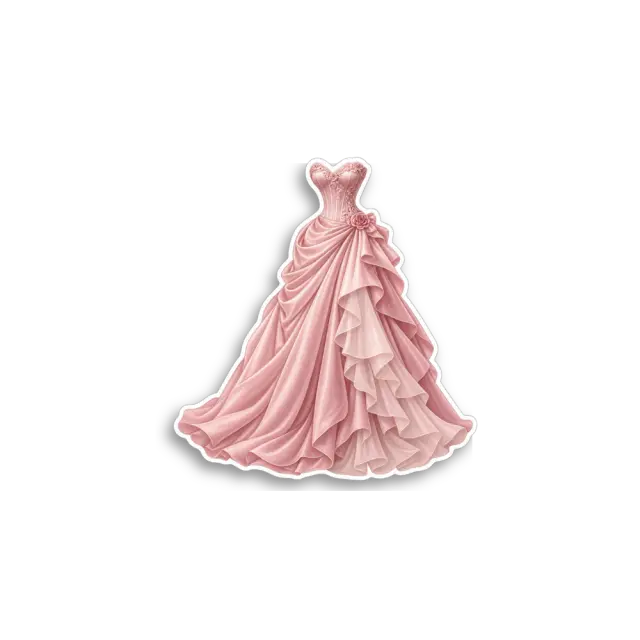 Pink Evening Gown Sticker