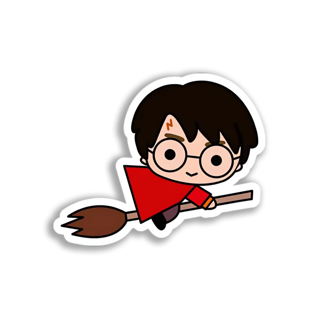 Harry Flying Broom Sticker