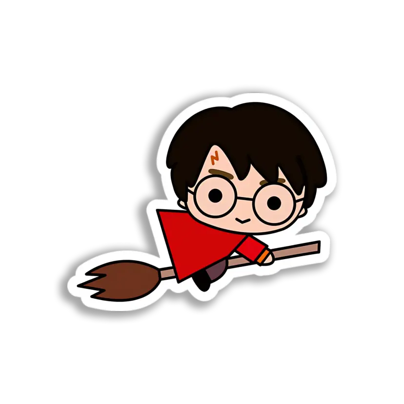 Harry Flying Broom Sticker