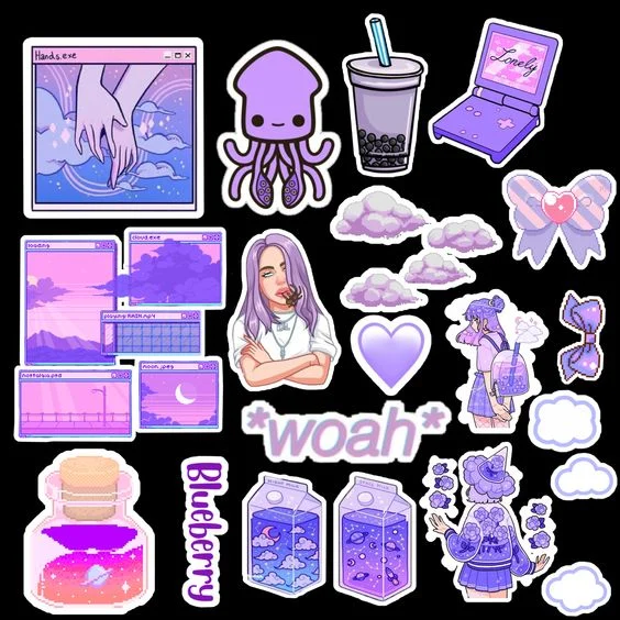 Purple Aesthetic Laptop Stickers