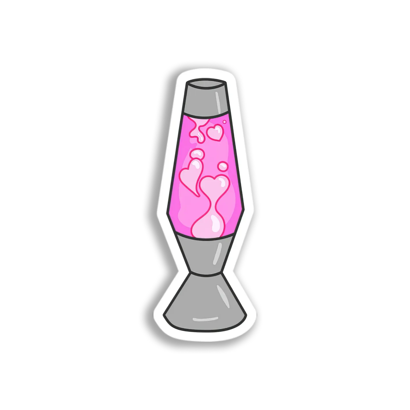 Pink Heart Lava Lamp Sticker
