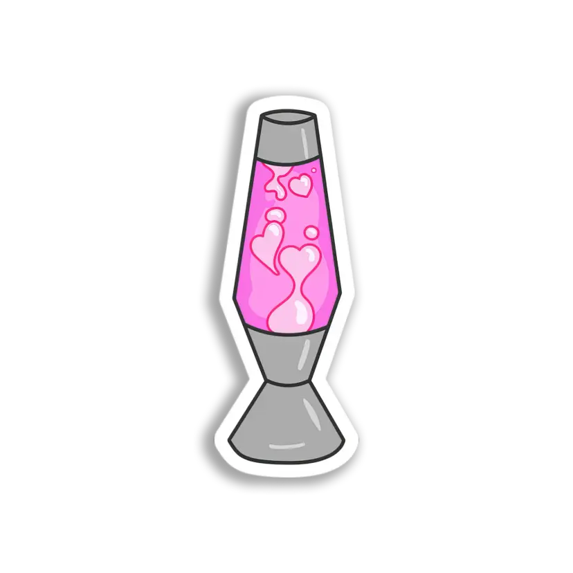 Pink Heart Lava Lamp Sticker