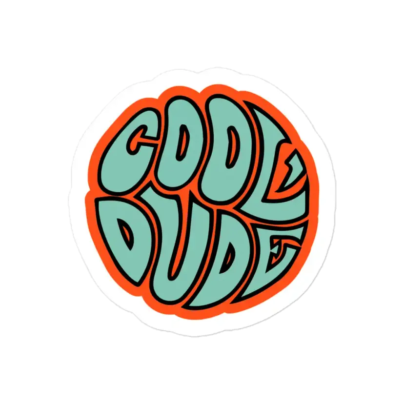 Inscription Cool Dude Sticker