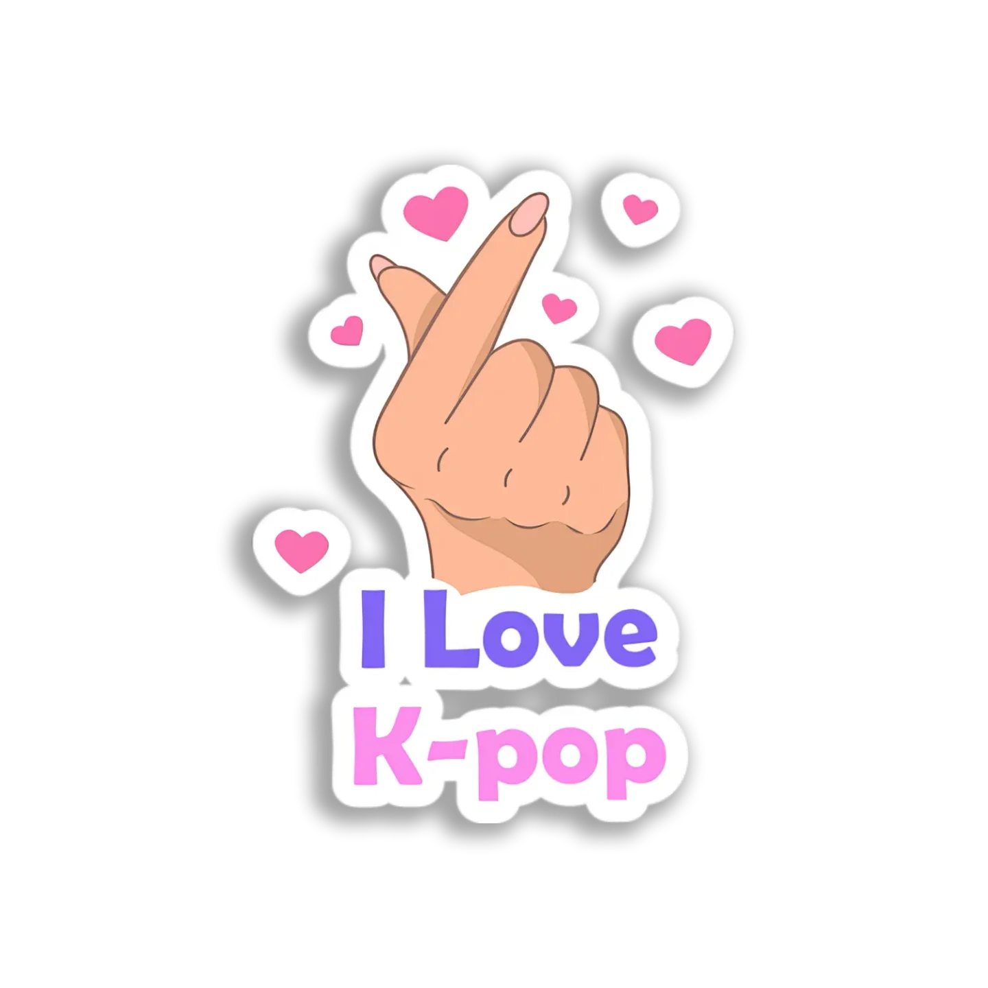 K-Pop Heart Hand Gesture Sticker