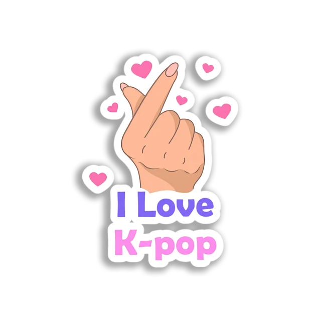 K-Pop Heart Hand Gesture Sticker