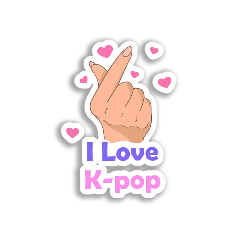 K-Pop Heart Hand Gesture Sticker
