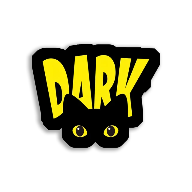 Dark Cat With Yellow Eyes Sticker