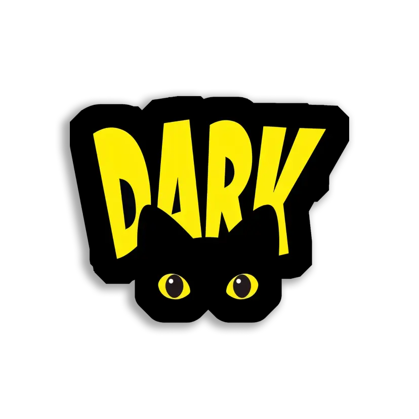Dark Cat With Yellow Eyes Sticker