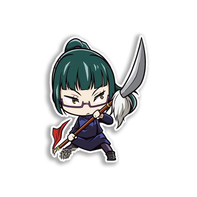 Girl with Halberd Sticker