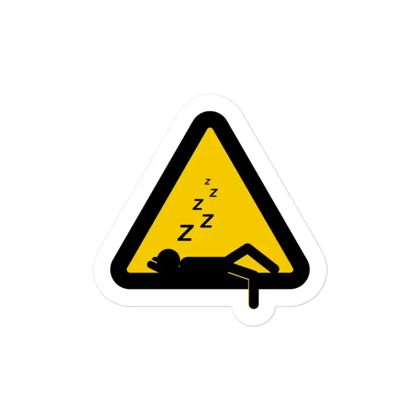 Man is Sleeping Road Sign Sticker