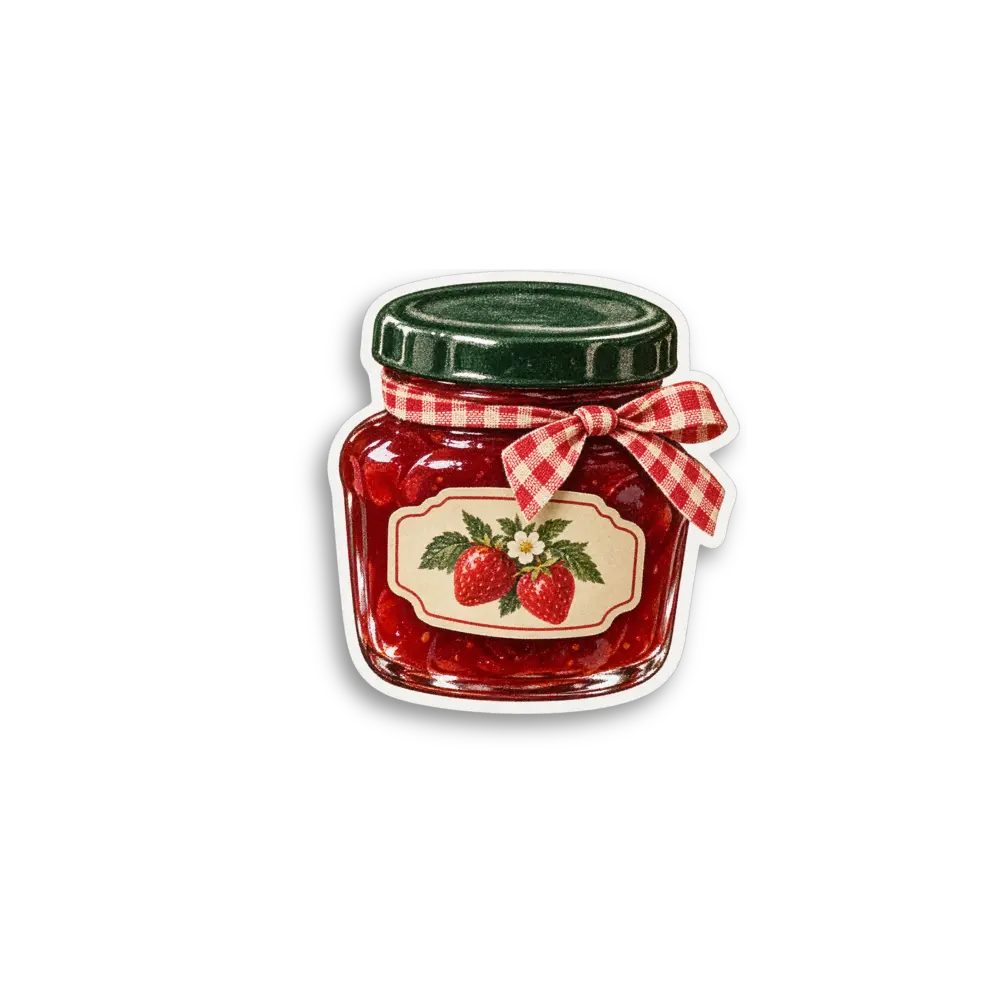Red Jar Label Sticker