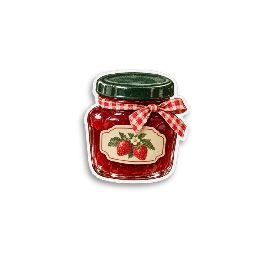 Red Jar Label Sticker