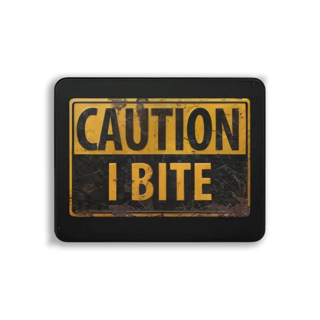 Caution I Bite Sticker