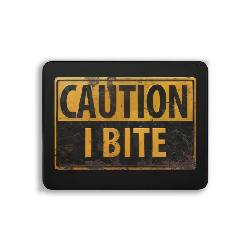 Caution I Bite Sticker