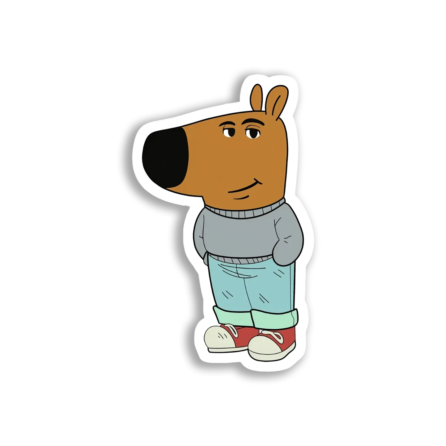 Cool Cartoon Animal in Red Shoes Sticker