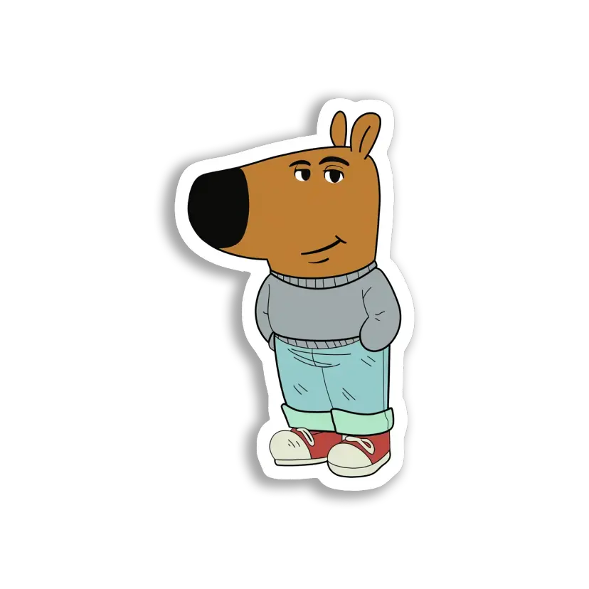 Cool Cartoon Animal in Red Shoes Sticker