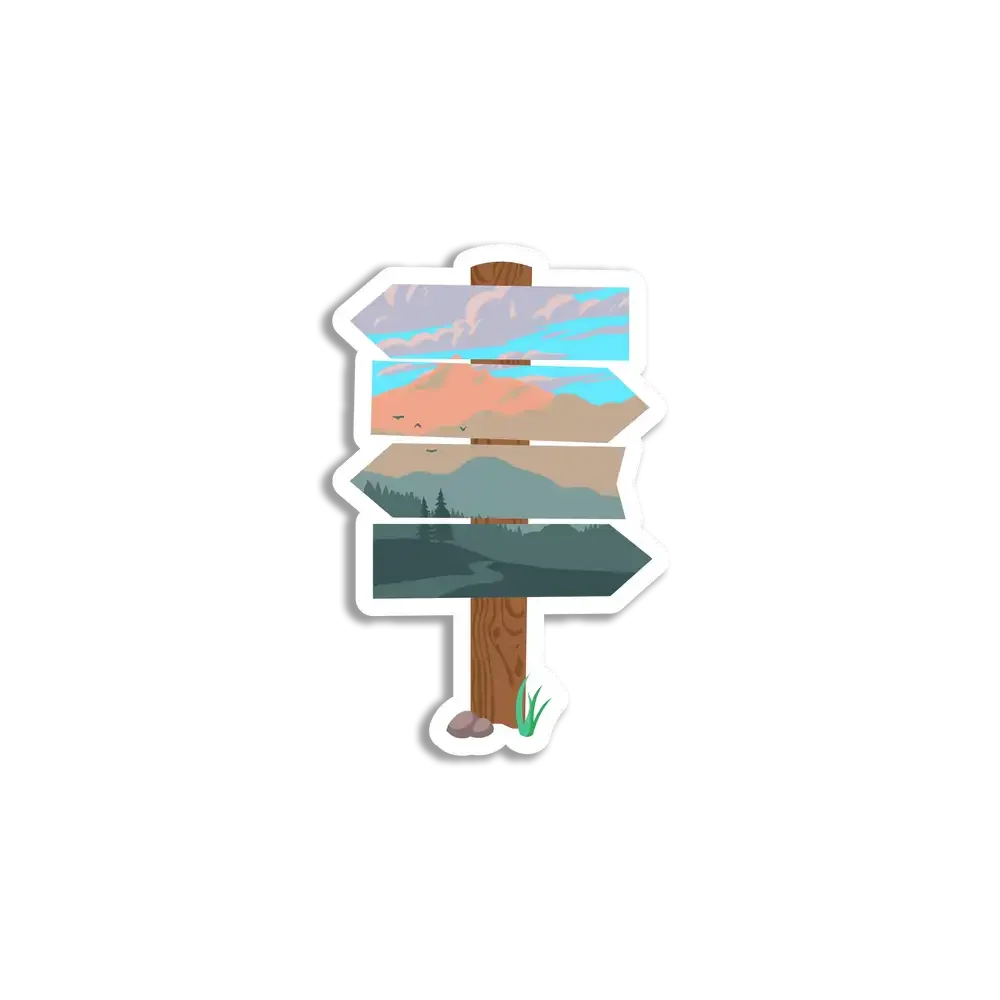 Travel Signpost Sticker