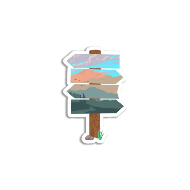 Travel Signpost Sticker