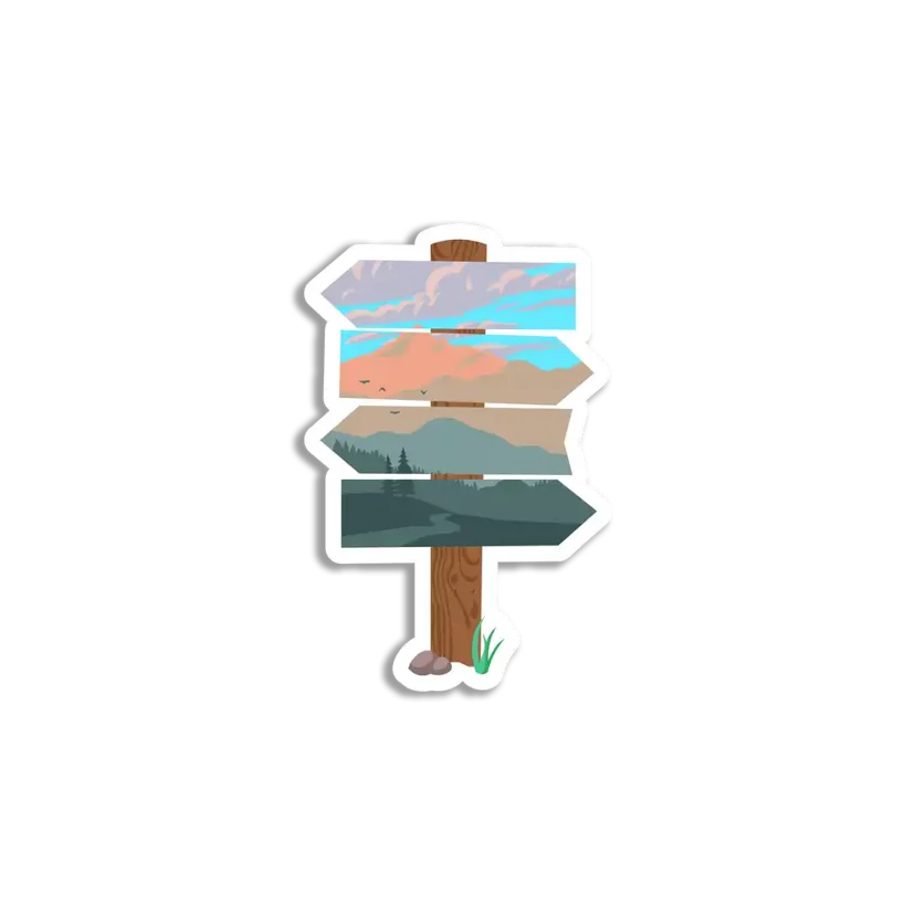 Travel Signpost Sticker