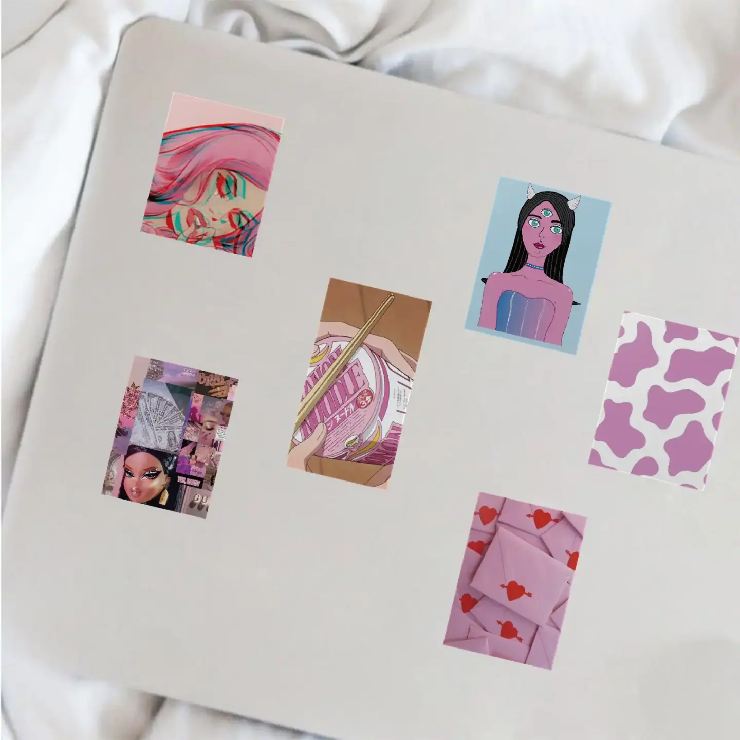 Vintage Pink E-Girl Sticker Pack of 50