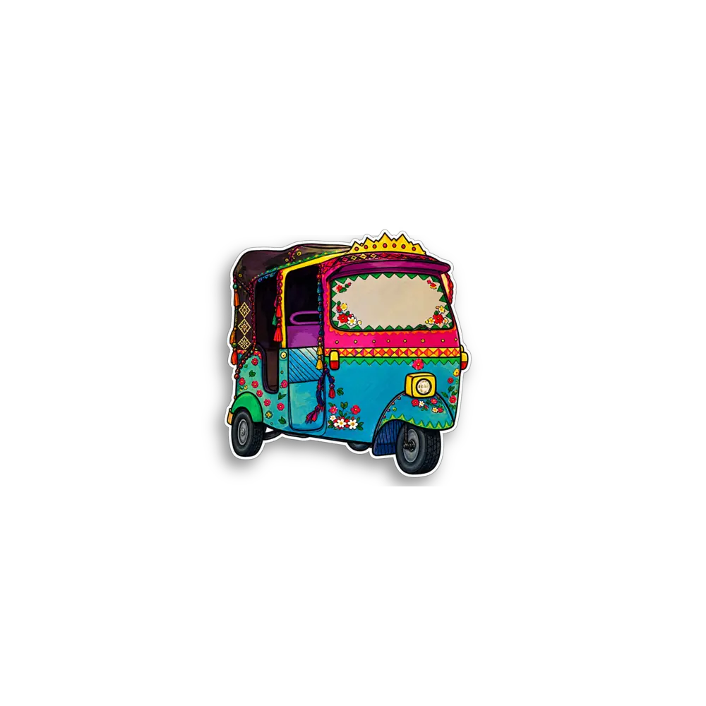 Painted Rickshaw Sticker