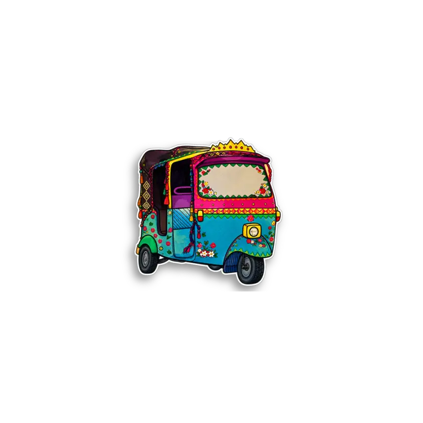 Painted Rickshaw Sticker