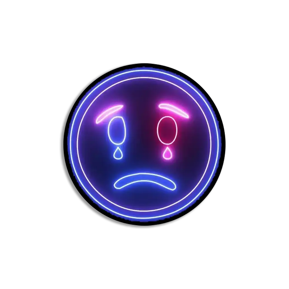 Neon Sad Emoji Sticker
