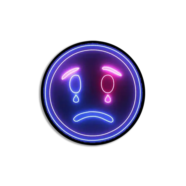 Neon Sad Emoji Sticker