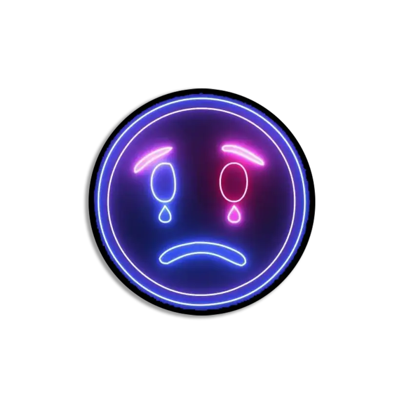 Neon Sad Emoji Sticker