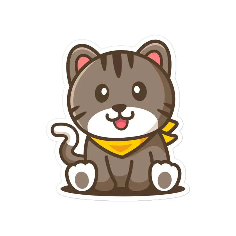 Adorable Cat Sitting Sticker