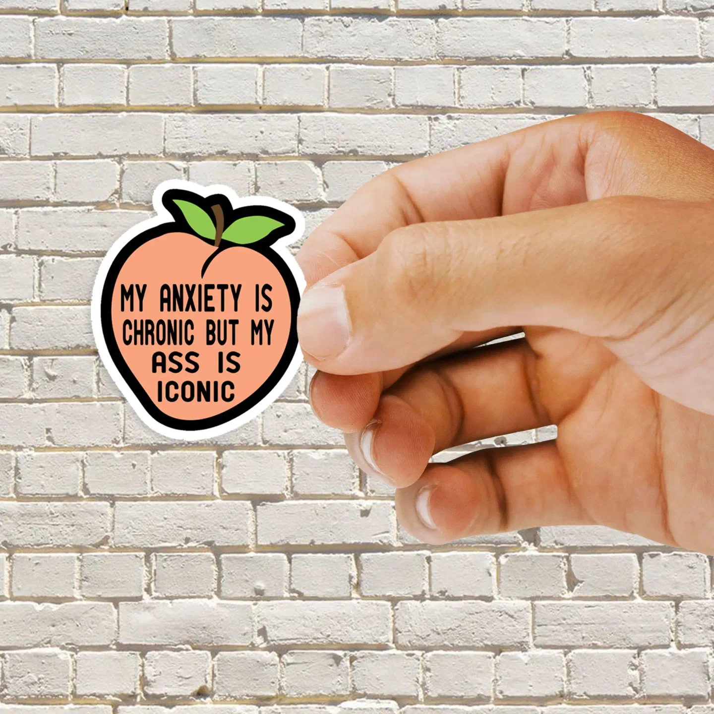 Anxiety Peach Sticker