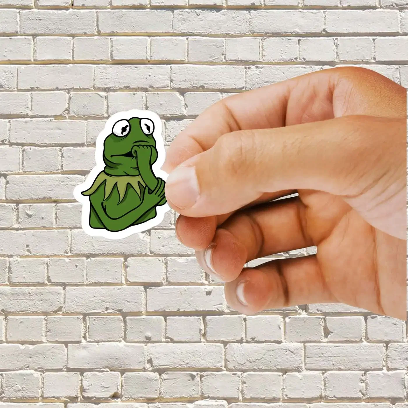 Thoughtful Kermit the Frog Sticker