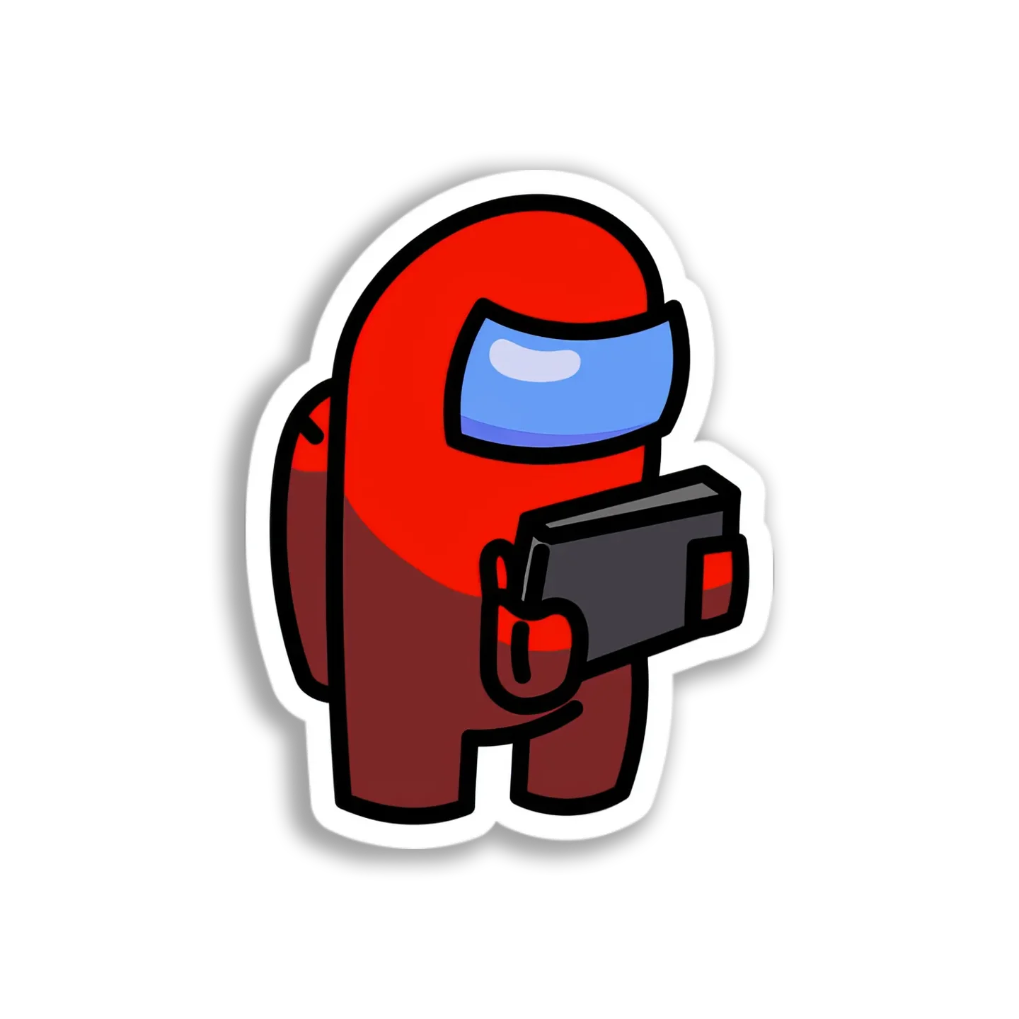 Red Among Us Reading Sticker