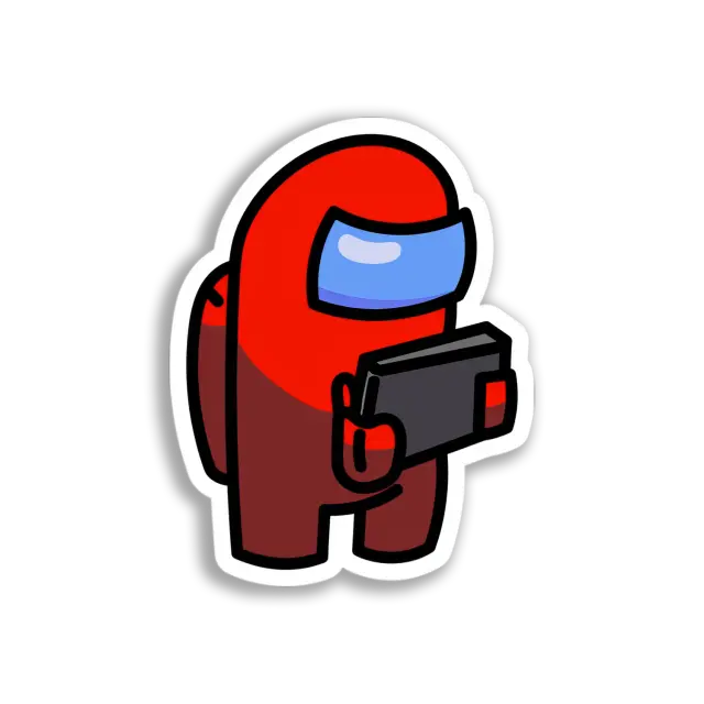 Red Among Us Reading Sticker