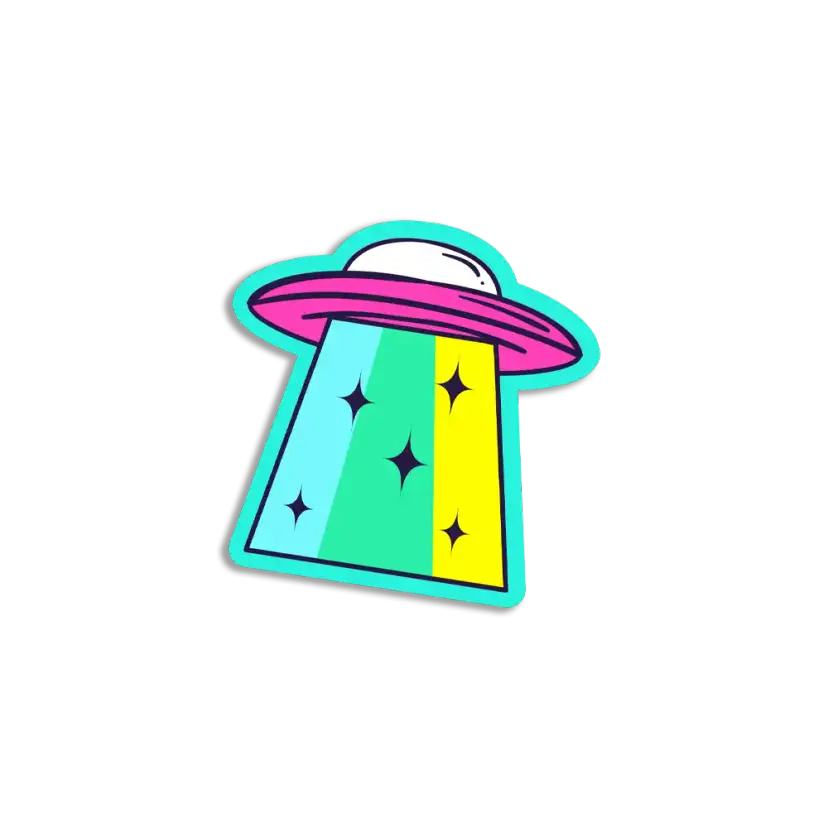 Trippy UFO Sticker