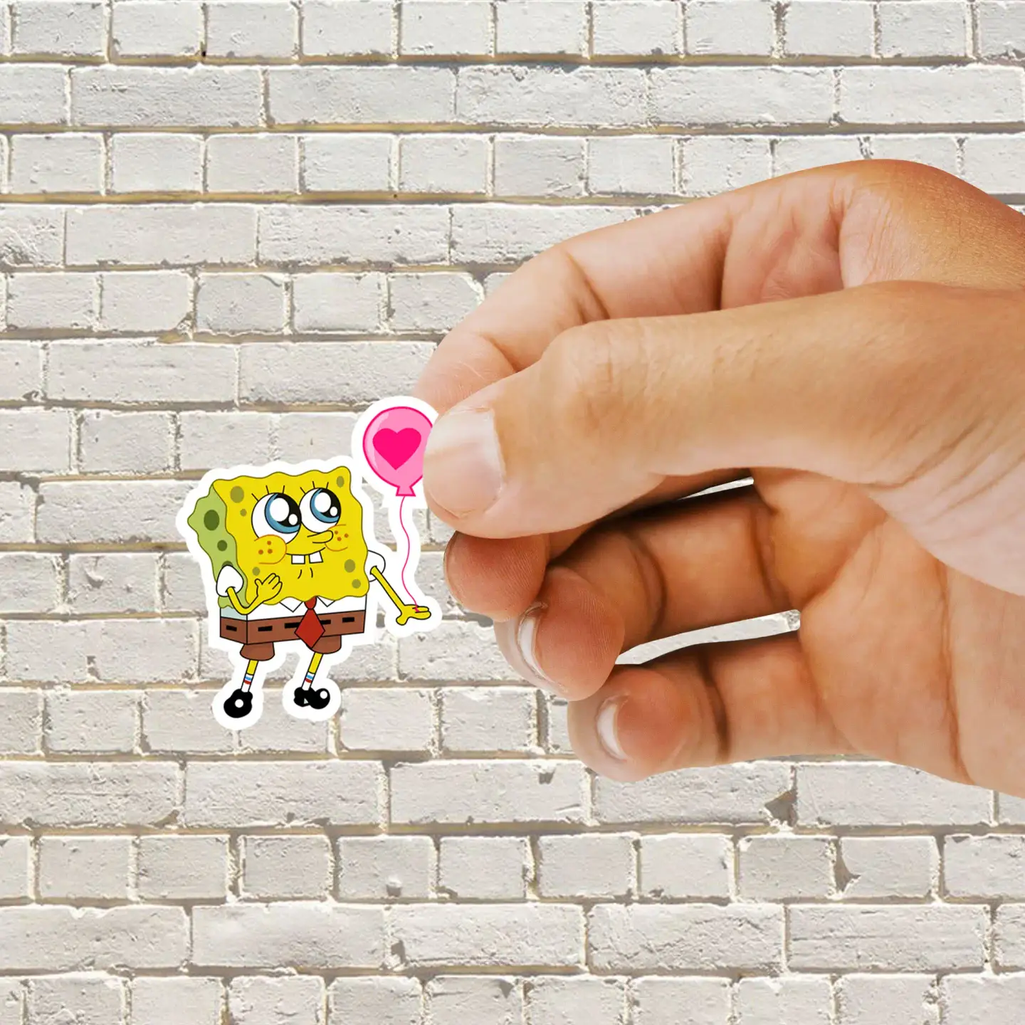 SpongeBob with Love Balloon Sticker