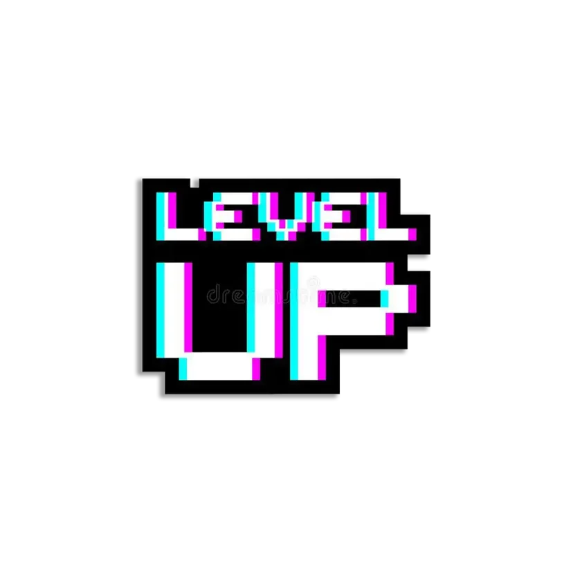 Pixelated Level Up Sticker