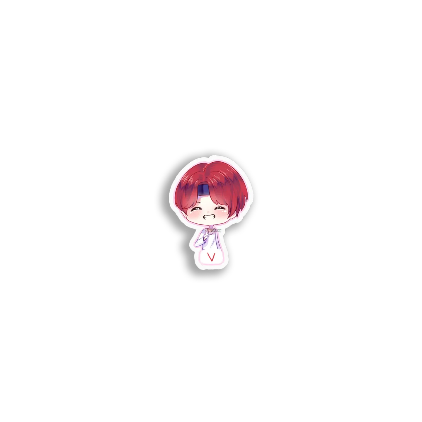 Smiling Redhead Chibi V Sticker