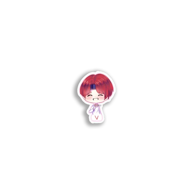 Smiling Redhead Chibi V Sticker
