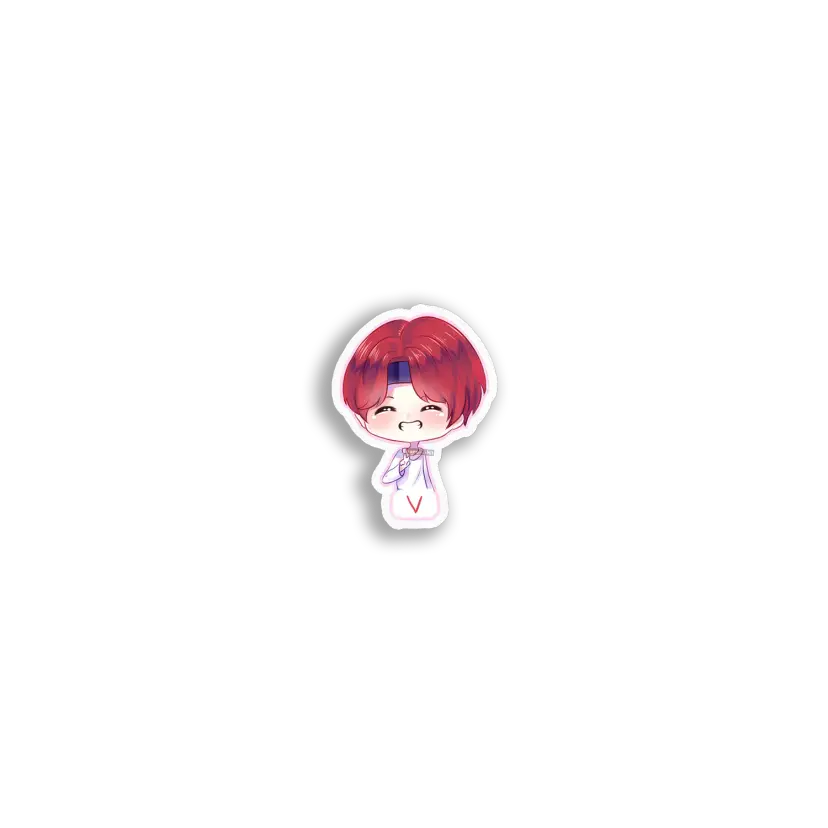 Smiling Redhead Chibi V Sticker