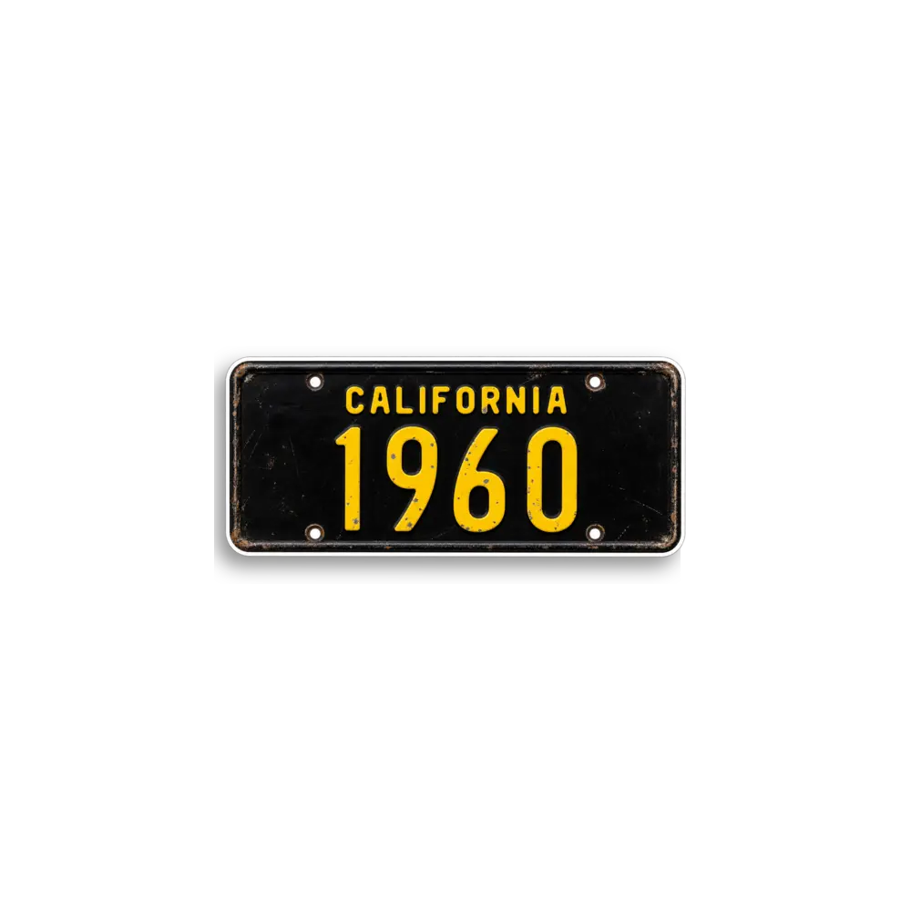 California 1960 Plate Sticker
