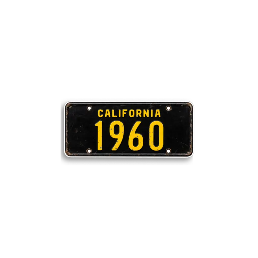 California 1960 Plate Sticker