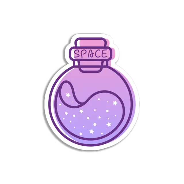 Space in Laboratory Flask Sticker